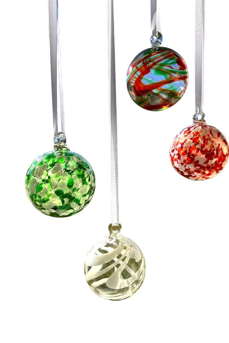 Christmas Ornaments Set of 4 Worldly Goods Glass