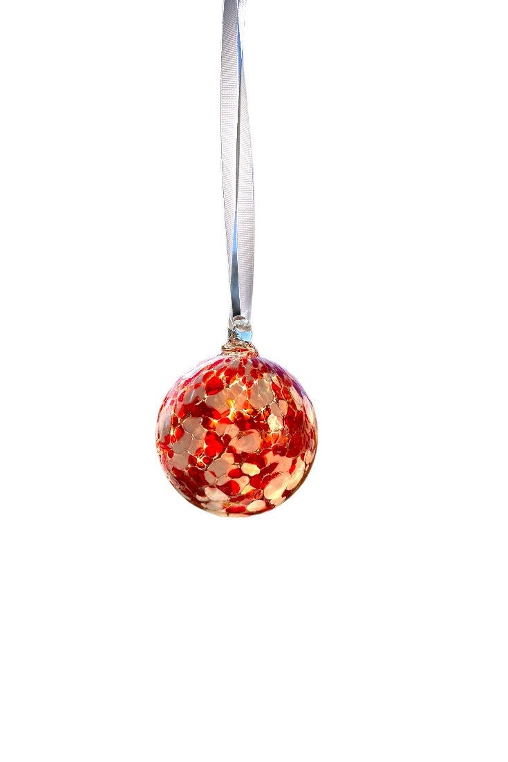 Christmas Ornament Red & Green Worldly Goods Glass