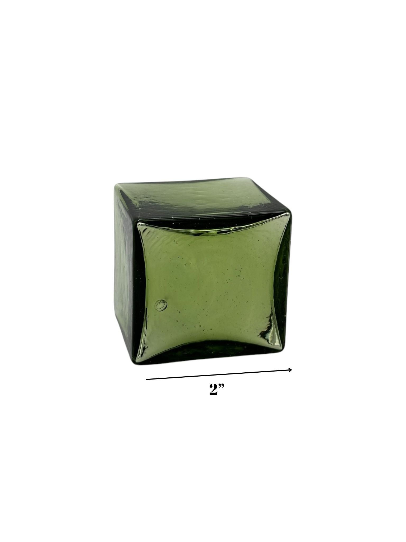 2" Cube-Silver Olive Plated