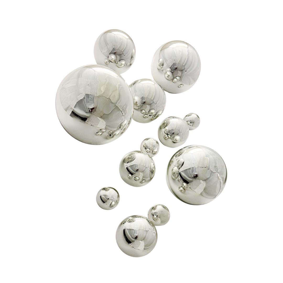 Silver set of 13 Wall Spheres.