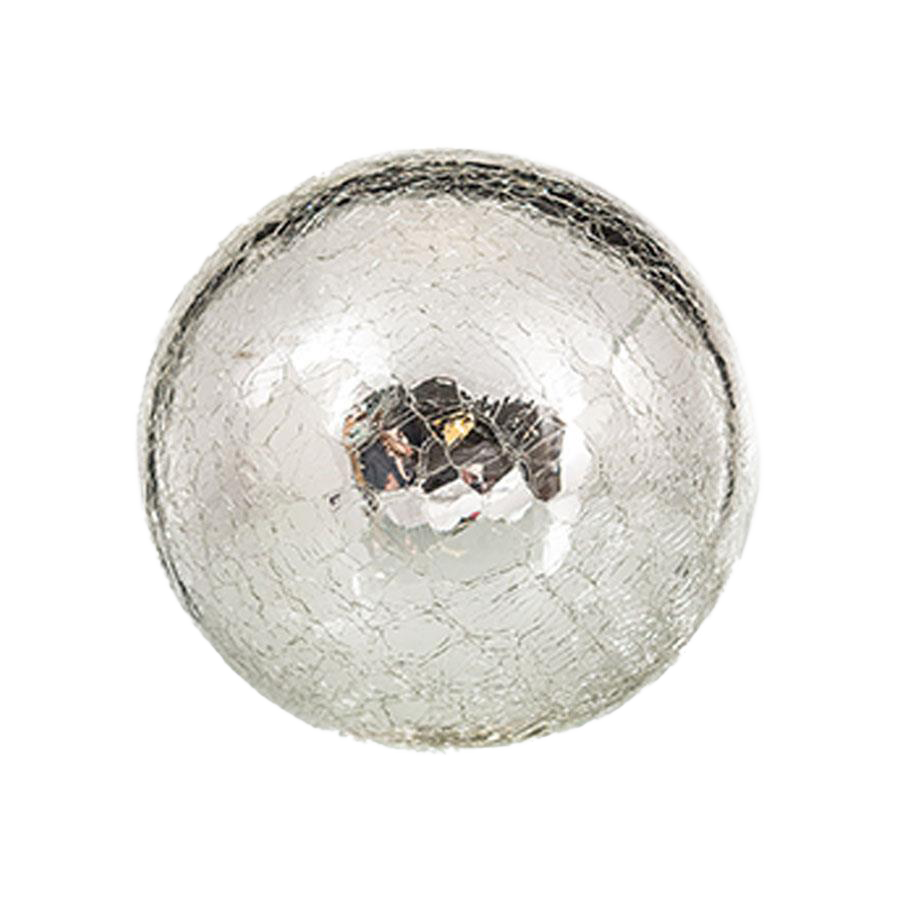 SILVER CRACKLE GLASS BALLS WALL SPHERES - Worldly Goods Too