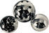 SPHERE SET/3-SILVER & BLACK GLASS BALLS - Worldly Goods Too