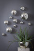 SILVER PLATED WALL SPHERES Decorative Colored Glass Balls