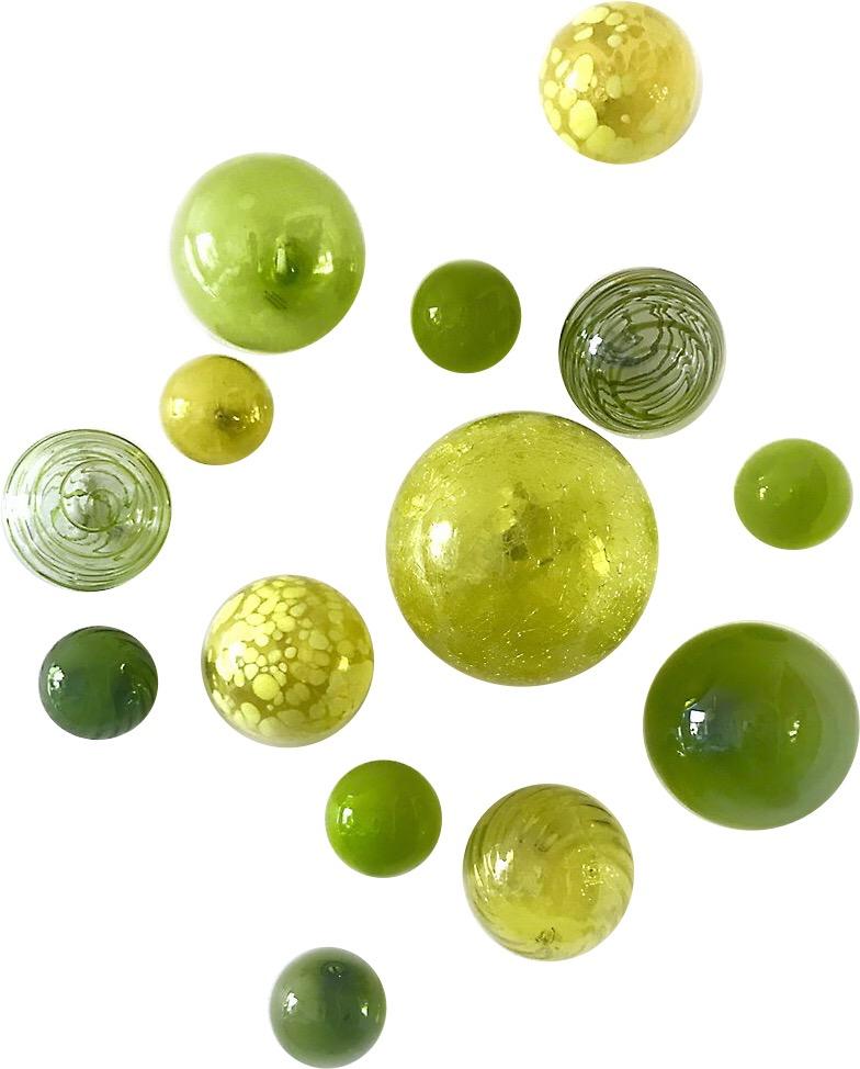 LEMON TWIST GLASS BALLS WALL SPHERES-14PC - Worldly Goods Too