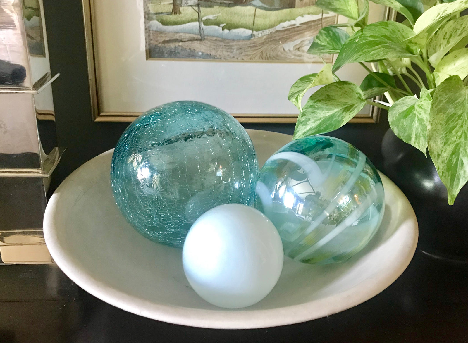 Glass Balls Sphere Set of 5-CHEERFUL - Worldly Goods Too