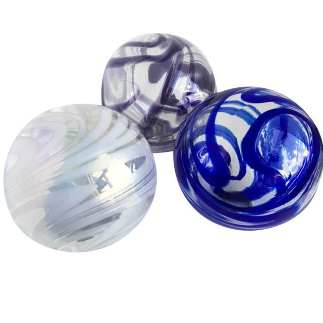 Glass Balls SPHERE SET/3-SWIRL OF COLOR - Worldly Goods Too